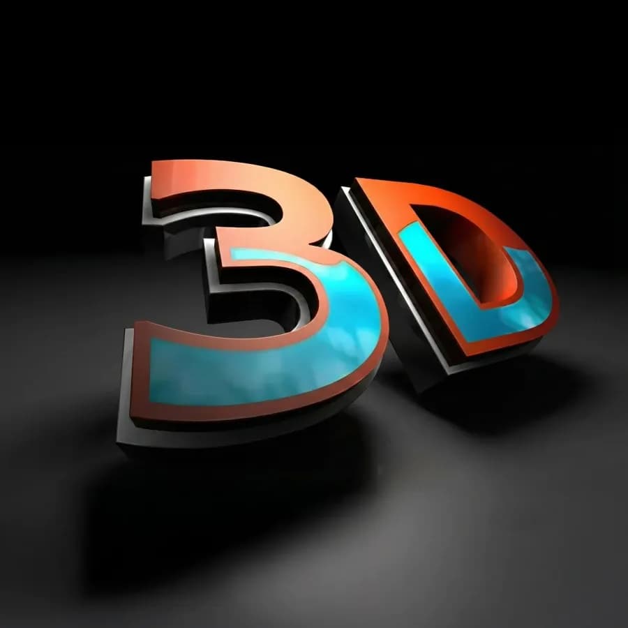 3D надпись с наклоном