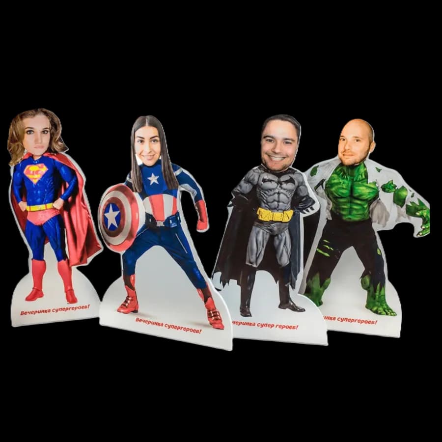 Примеры фигурок Bubble Heads с большими головами в разных образах