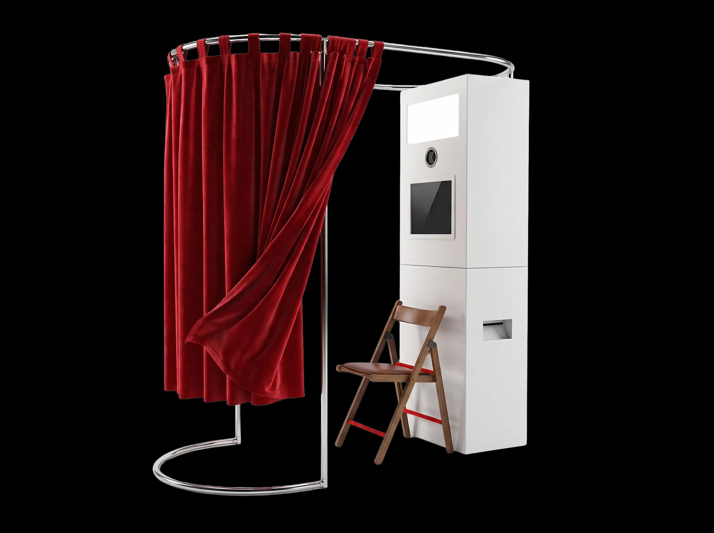 Фотобудка стандарт на продажу с красной шторкой