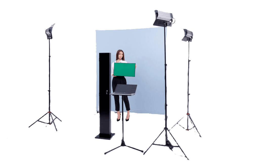 Супер Скан: комплект оборудования с фотостойкой, светом и зелёной хромакей-плашкой