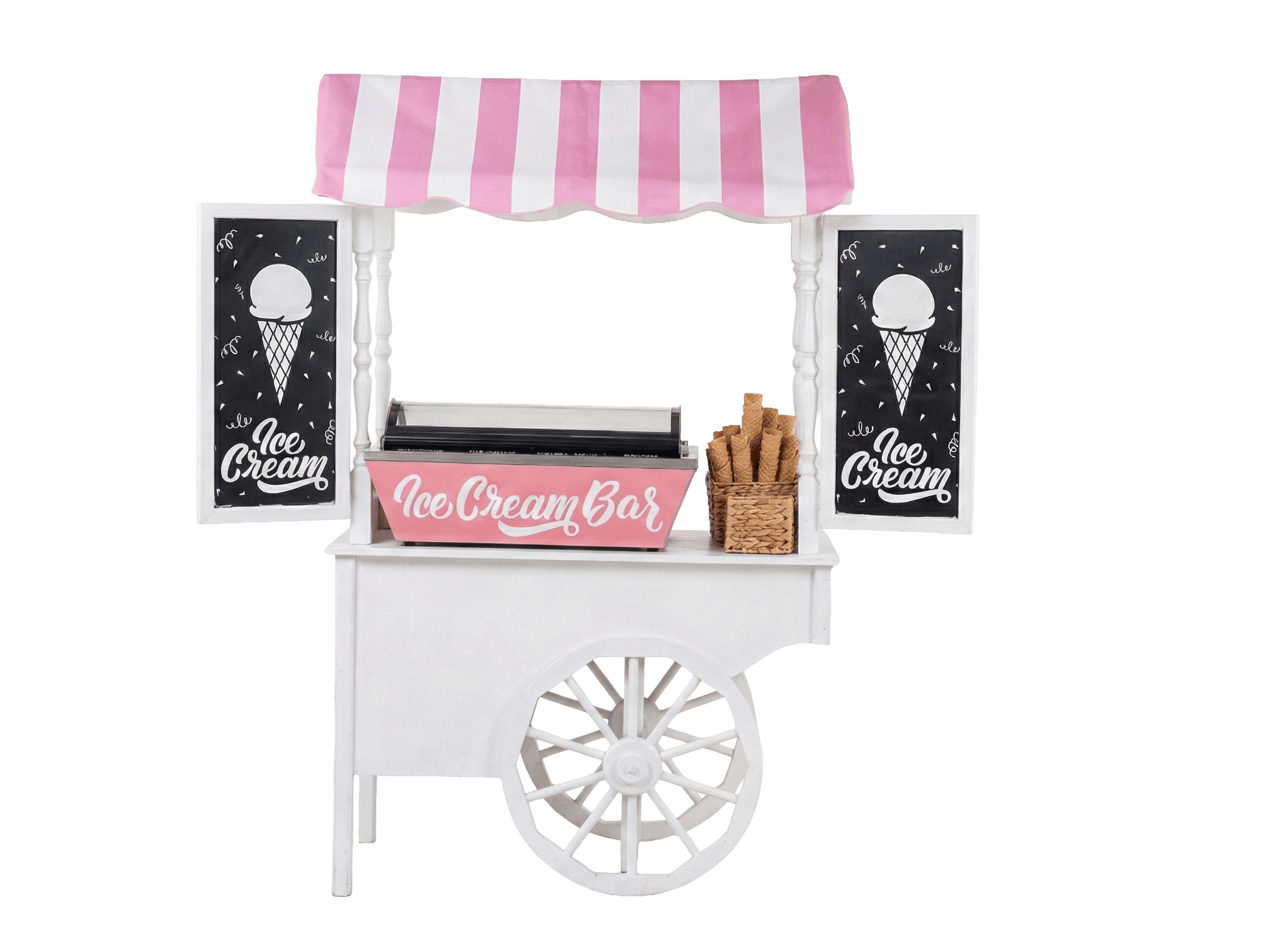 Тележка с мороженым без фона: выездная стойка для раздачи мороженого на мероприятии