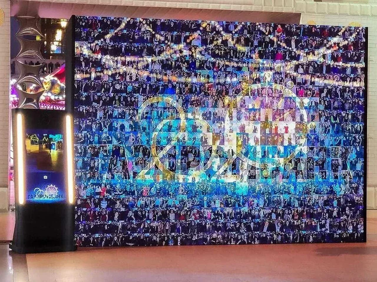 Виртуальная фотомозаика в зале: на LED-стене собирается картинка из фото гостей